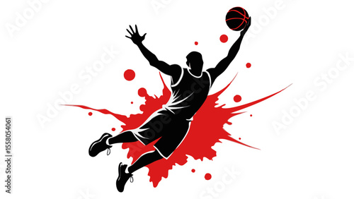 Basketball Dunk Silhouettes – Splash Art Action Series