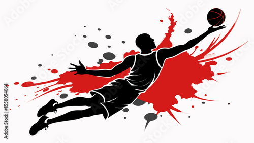 Basketball Dunk Silhouettes – Splash Art Action Series