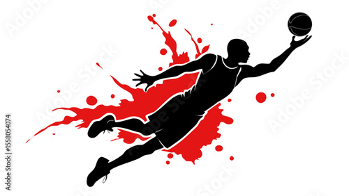 Basketball Dunk Silhouettes – Splash Art Action Series