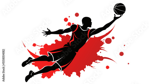 Basketball Dunk Silhouettes – Splash Art Action Series