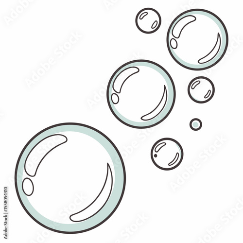 Soap Bubbles Icon Vector | Generative AI & Linocut Silhouette Design