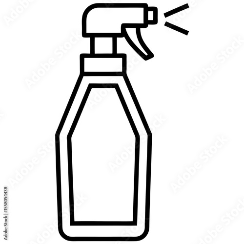 Spray Bottle Icon Vector – Generative AI and Linocut Silhouette Design