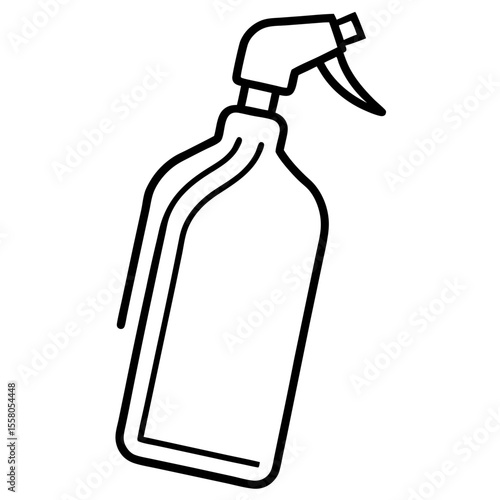 Spray Bottle Icon Vector – Generative AI and Linocut Silhouette Design