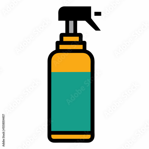 Spray Bottle Icon Vector – Generative AI and Linocut Silhouette Design