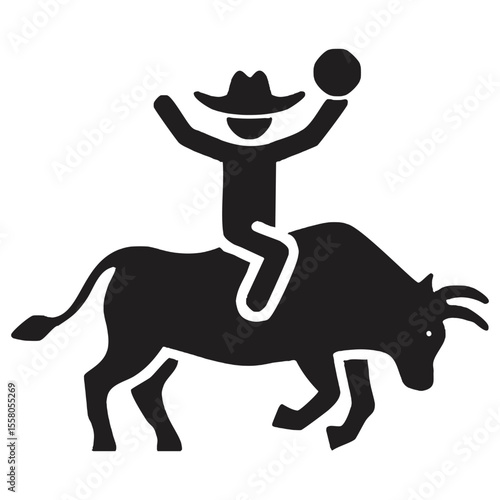 Rodeo Cowboy Action Icon
