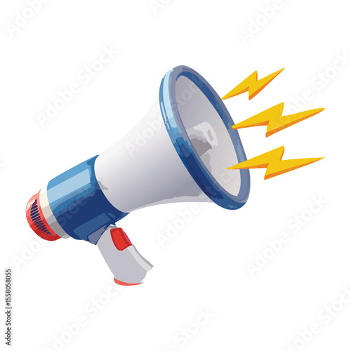3D Announcement Horn with Lightning
