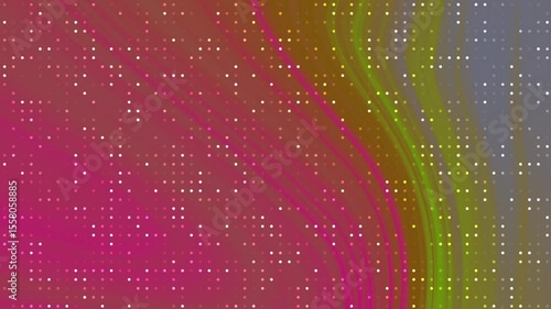 Abstract colorful wave pattern with dots and gradients, creating a vibrant digital background