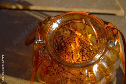 pumpkin shaped bronze orange decoration