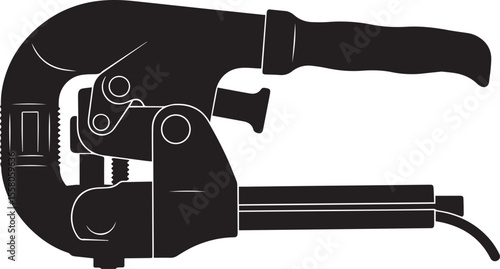 Black Silhouette of a Handheld Conduit Bender Tool with Handle