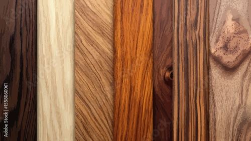 Variety of Wooden Panels Displaying Different Textures and Colors for Interior