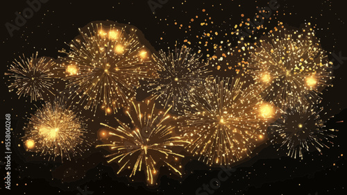 Vibrant Fireworks Display Bursting in a Night Sky During a Festive Celebration
