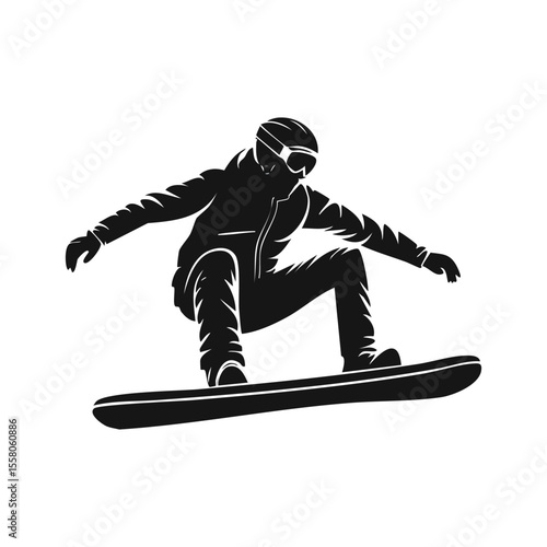 Snowboarder Performing Jump Icon
