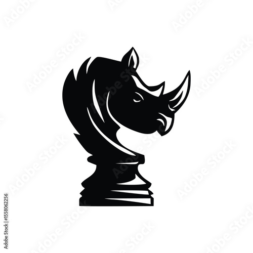 Rhino silhouette logo icon Chess: A Firm Strategic Force