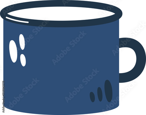 Metal enamel mug vector illustration