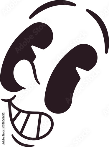 Retro caricature emoji character vector illustration