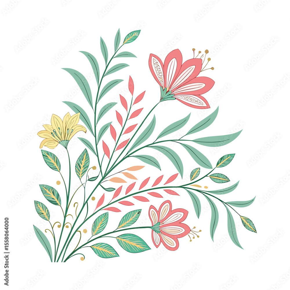 floral background abstract foliage vector image floral background abstract foliage vector image