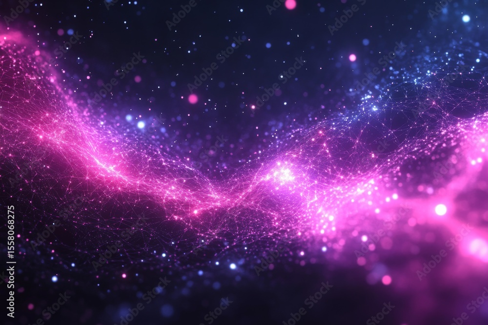 Fototapeta premium Colorful space nebula with bright pink and purple stars