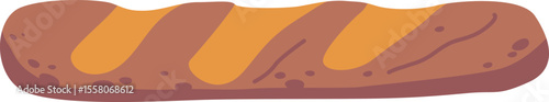 Freshly baked baguette bread vector illustration