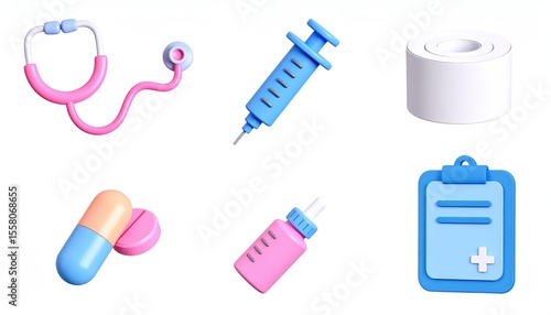 Medical Supplies: A Playful 3D Icon Set