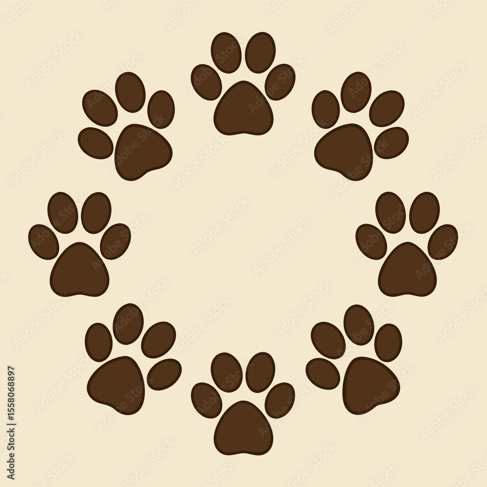 Fototapeta premium vector-pattern-of-stylized-paw-prints--generic-ani.eps