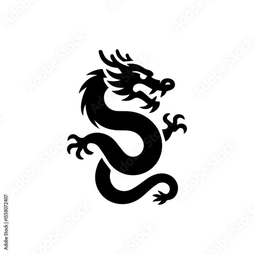 Wallpaper Mural Coiled Tribal Dragon Vector Illustration Torontodigital.ca
