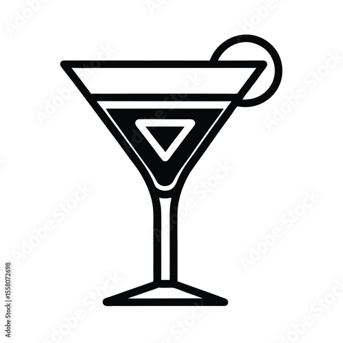 Cocktail Icon Outline Vector Illustration