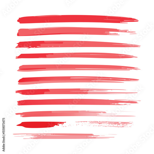 Artistic Red Brush Line Bundle - Hand-Drawn
