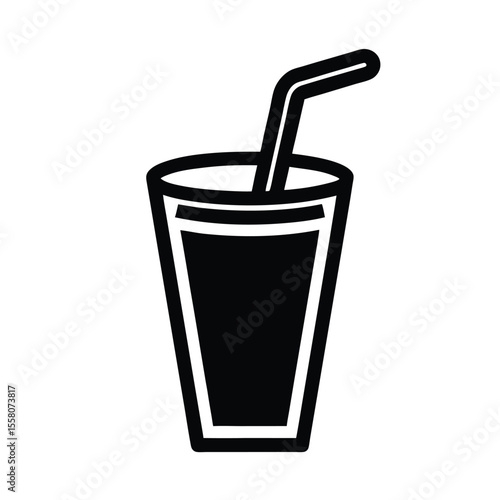 Drink Straw Icon Outline Vector Illustration