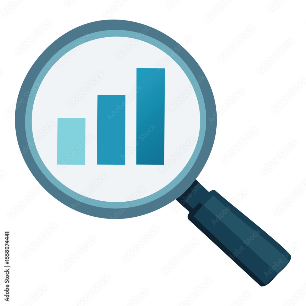 Business Analysis Icon: Magnifying Glass + Chart - Vector
Business Analysis Icon: Magnifying Glass + Chart - Vector