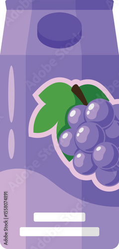 Grapes juice pack vector illustration