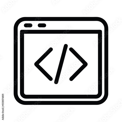 Javascript Icon Outline Vector Illustration