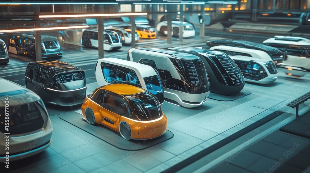 Fototapeta premium Futuristic Vehicle Parking