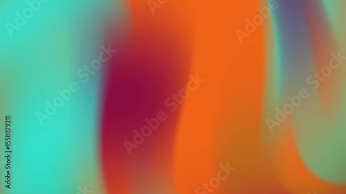 Abstract colorful waves of orange and turquoise blending together in a vibrant digital artwork