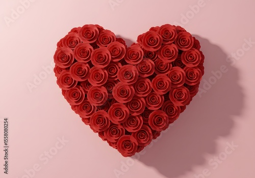 A Heart Shaped Bouquet of Red Roses: Romantic Valentine's Day Floral Arrangement
