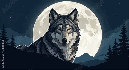 wolf howling at night