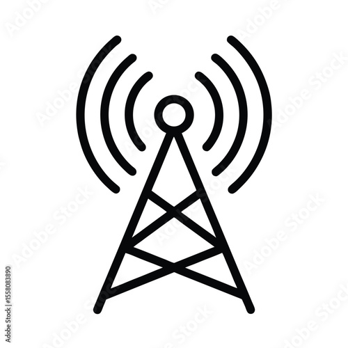 Antenna Icon Outline Vector Illustration