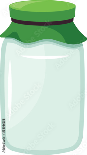 Glass jar under lid vector illustration