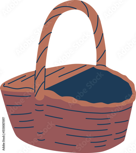 Straw hamper for picnic food