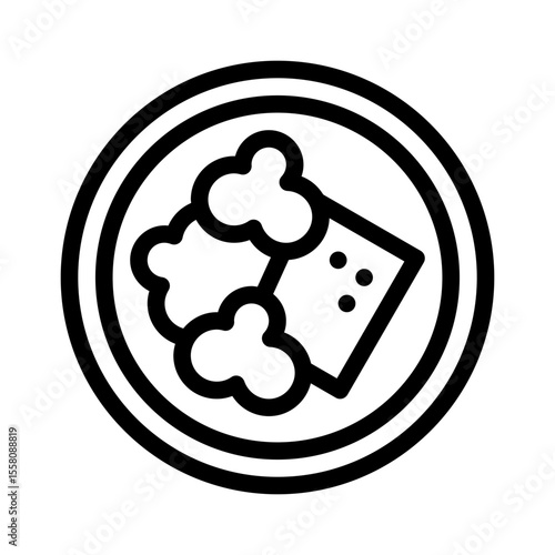 plate with food line icon