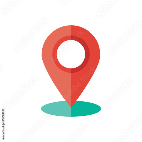 GPS location icon in flat color style for navigation and travel designs Vector illustration