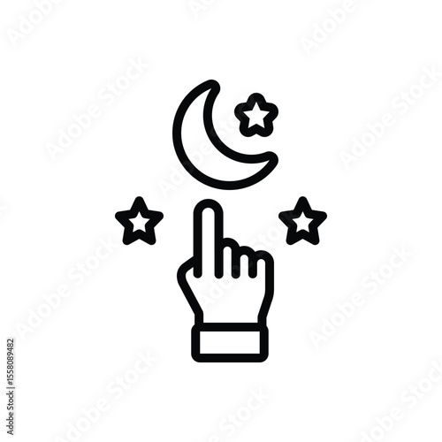 Black line icon for god