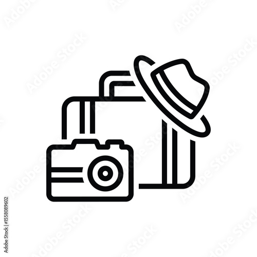 Black line icon for holiday