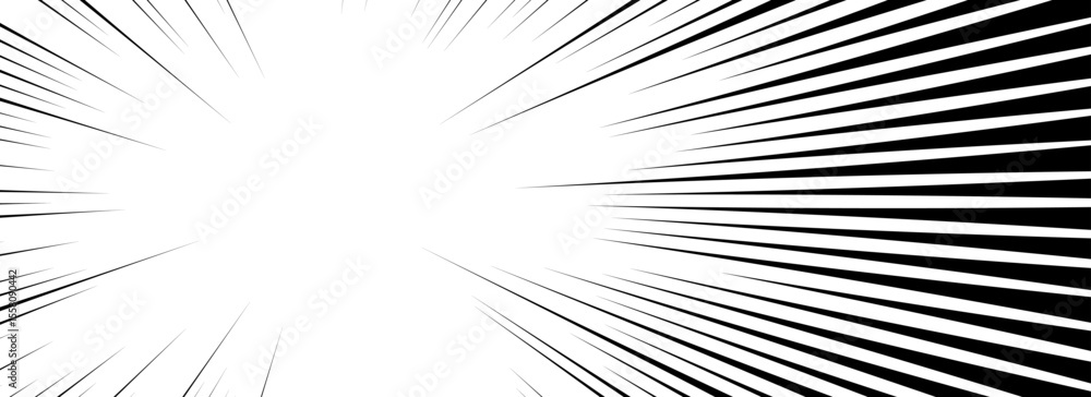 Obraz premium Comic speed lines background. Cartoon book explosion background. Superhero radial line pattern frame. Manga or anime sunburst wallpaper. Pop art flash beams or rays effect. Vector impact backdrop