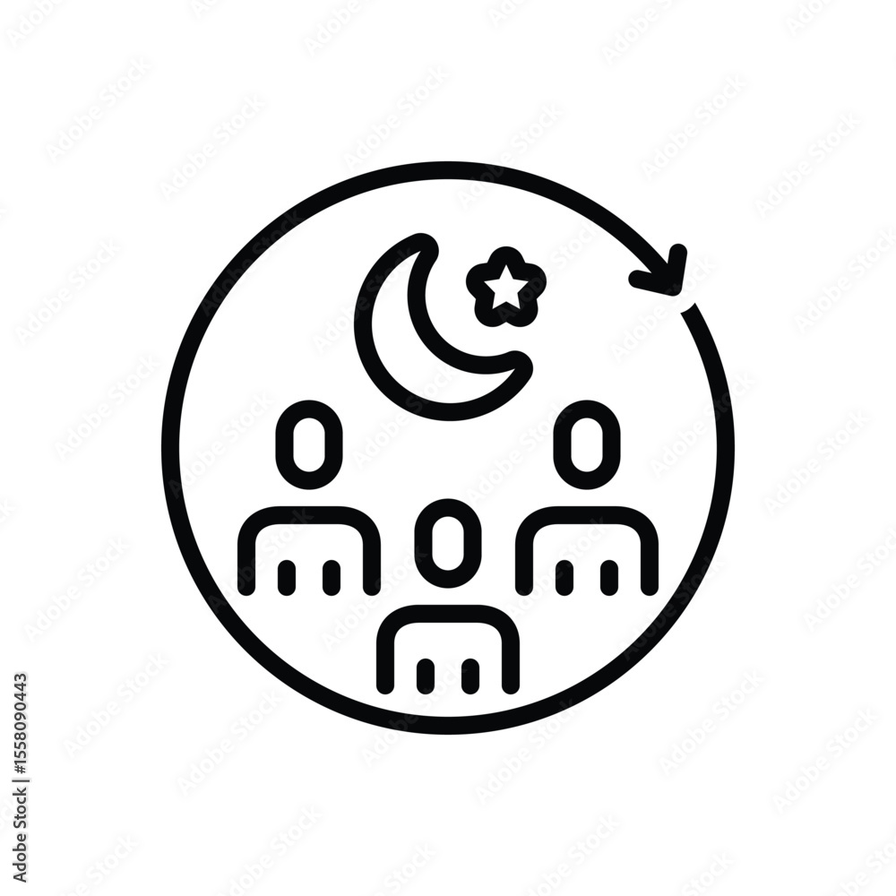 Obraz premium Black line icon for religious meeting