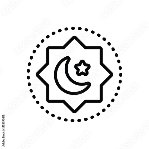 Black line icon for religion