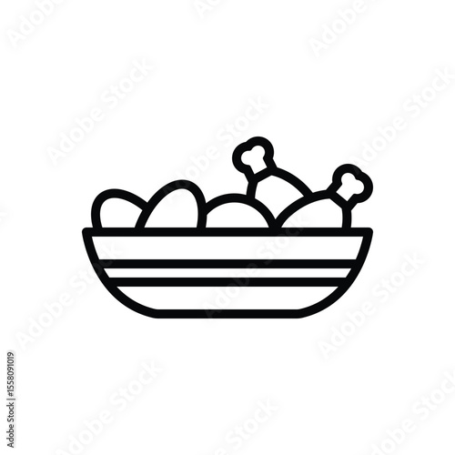 Black line icon for dishes