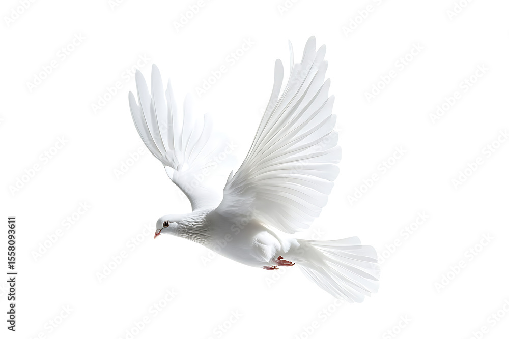 Fototapeta premium white dove flying isolated on transparent background