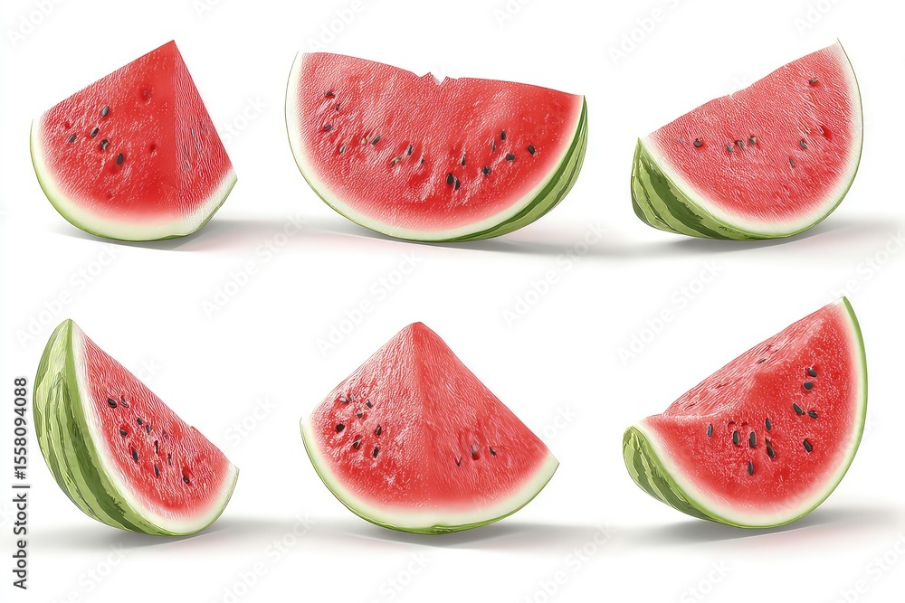 Collection of watermelon slices isolated on white background Collection of watermelon slices isolated on white background