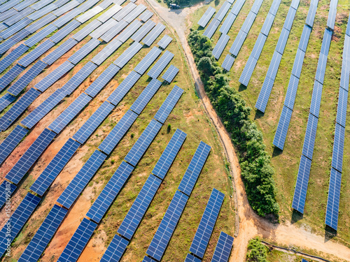Photovoltaic panels on a hillside