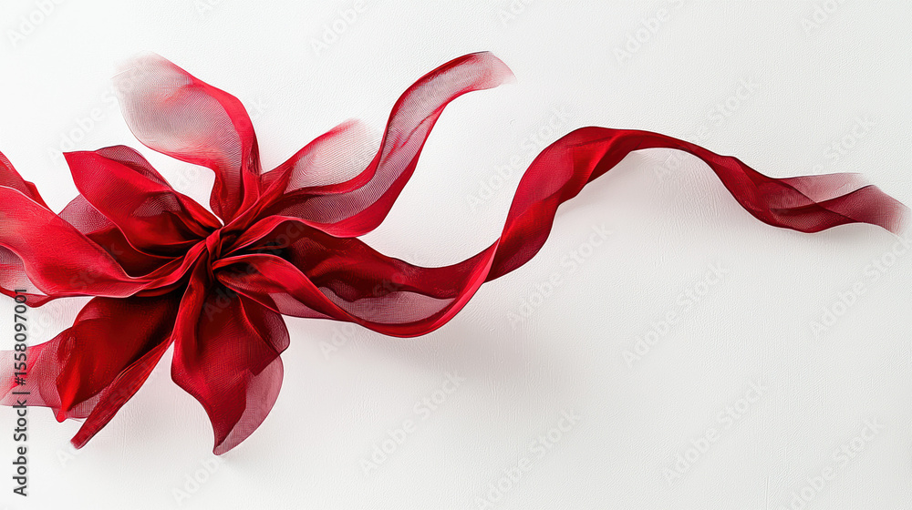 A gift box adorned with a red ribbon, set against a pure white background. A gift box adorned with a red ribbon, set against a pure white background.